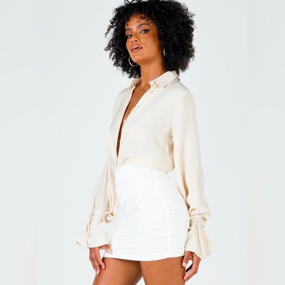 Princess Polly Benji Mini Skirt in White Size 2 New with tag - Picture 11 of 16